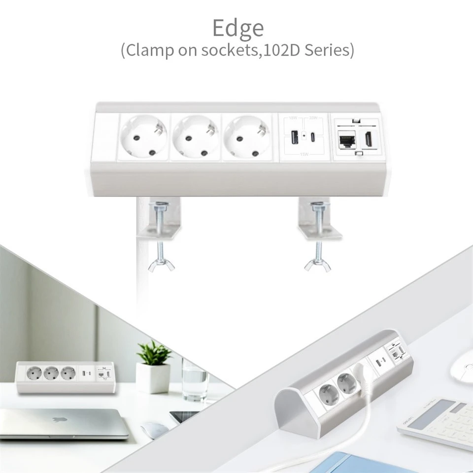Dual Clamp Desk Socket